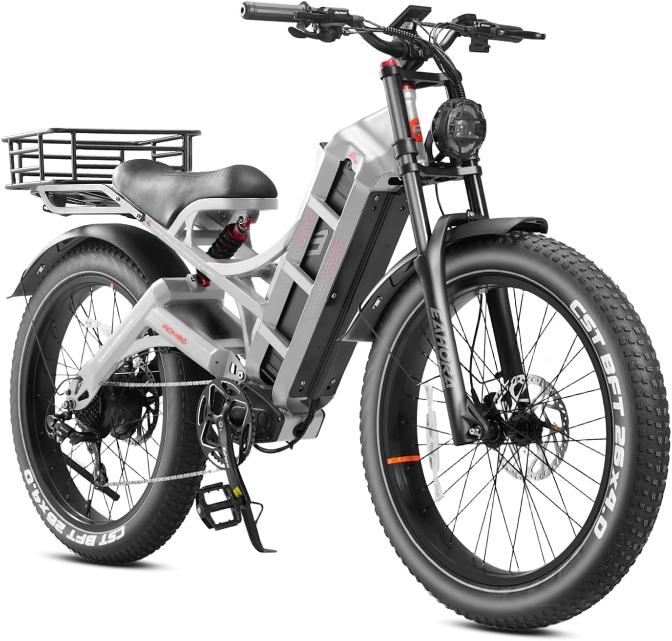 26" Fat Tire Electric Mountain Bike for Adults – Dual Motor Full Suspension E-Bike with Long-Range Performance
