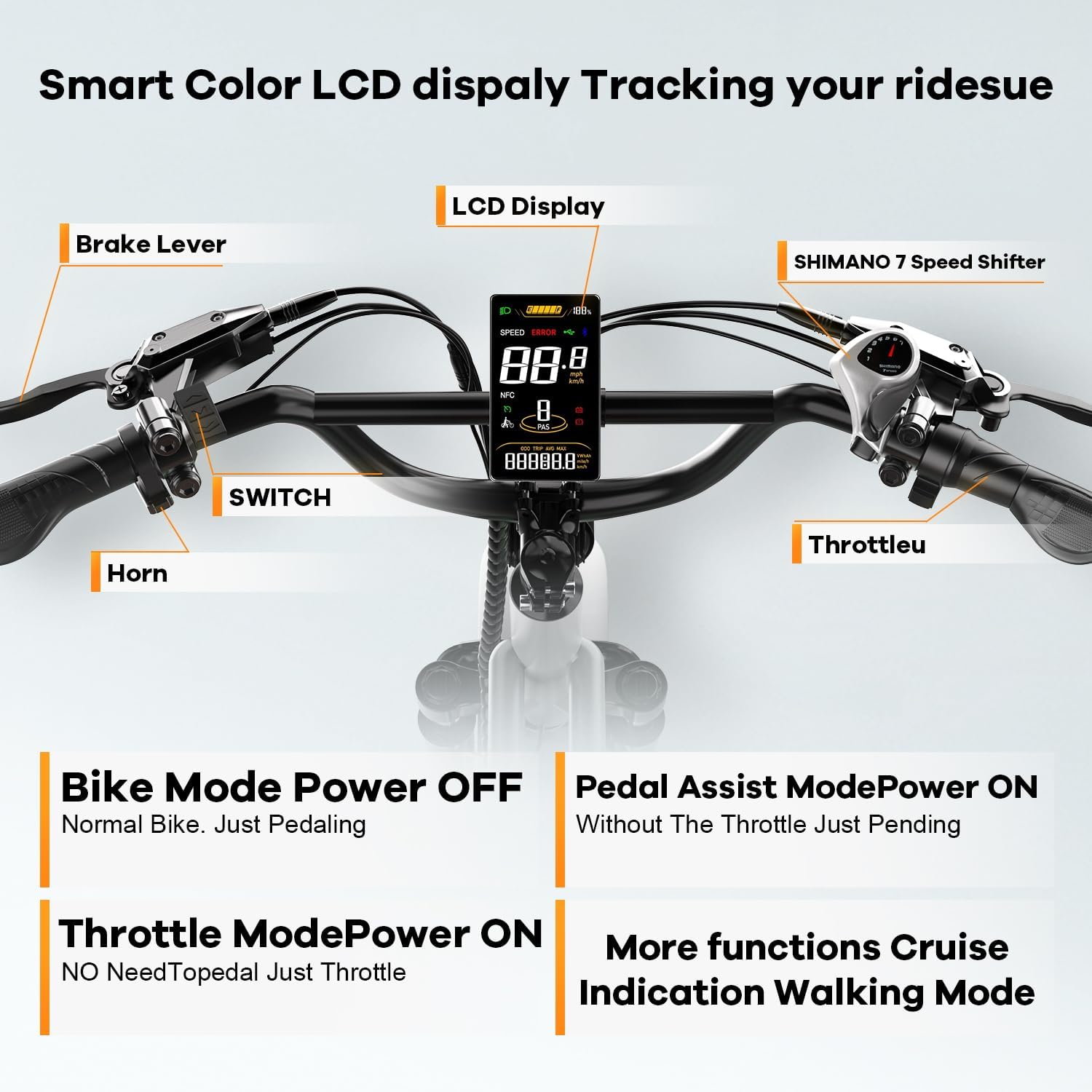 Electric Fat Tire Bike for Adults, 20-Inch All-Terrain E-Bike, Long-Range Commuter Electric Bicycle, UL Certified