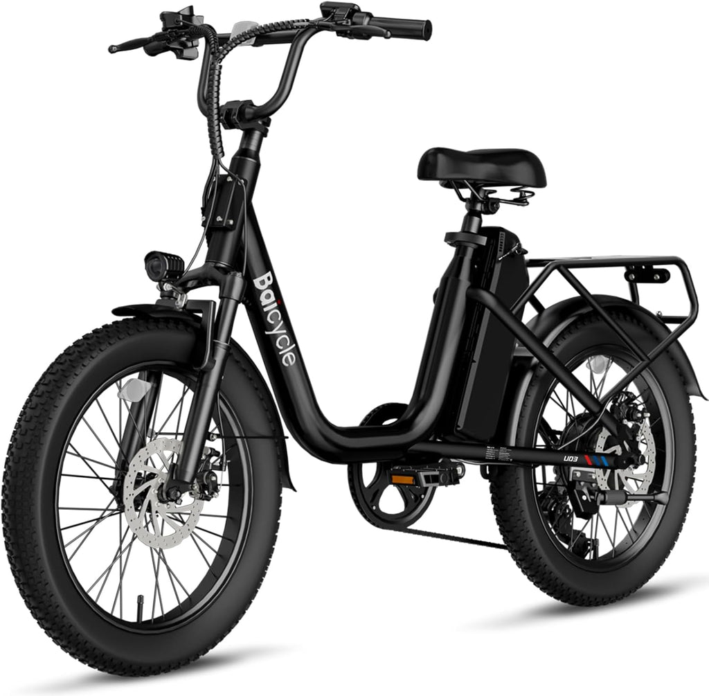 1800W Peak Electric Bike for Adults – 20" Fat Tire Step-Through E-Bike, Up to 90 Miles Range, 28 MPH, 7-Speed