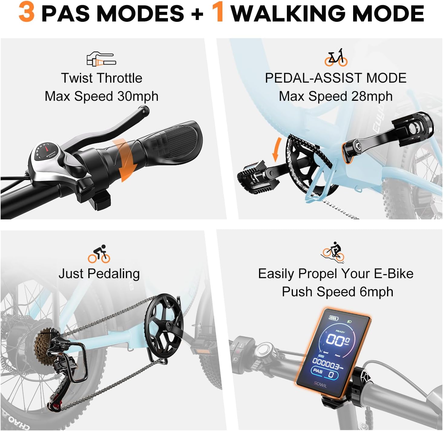 1000W Folding Electric Bike for Adults – 20" Fat Tire Foldable E-Bike, Up to 80 Miles Range, Removable Battery