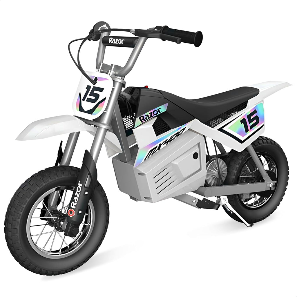 Electric Dirt Bike for Kids Ages 8+ – 12” Pneumatic Tire Off-Road E-Bike with Twist Throttle