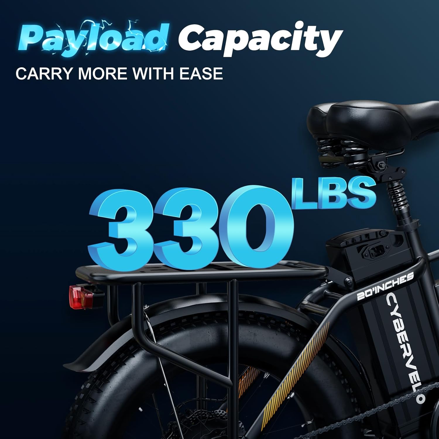 20" Fat Tire Folding Electric Bike for Adults with 1000W Motor, 7-Speed Gear System, Up to 30+ MPH & 80 Miles Range