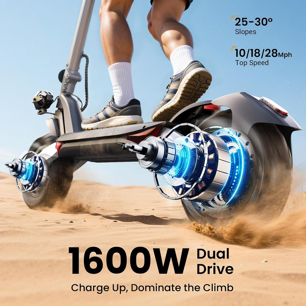 Landturbo Pro/Raptor Pro Electric Scooter for Adult, 800W/1500W Peak Motor, 38 Mph Top Speed, 47-56 Miles Max Range