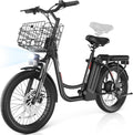 Electric Scooter with Seat – 20" Fat Tire Commuter E-Bike with Adjustable Seat, Basket & Removable Power System