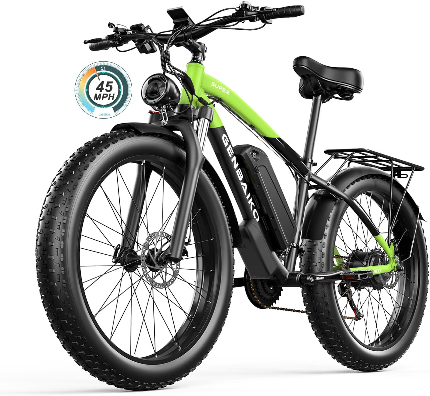 Electric Fat Tire Bike for Adults, 2500W Peak Motor, Up to 45 MPH, 21-Speed E-Bike with Hydraulic Disc Brakes & Long-Range Performance