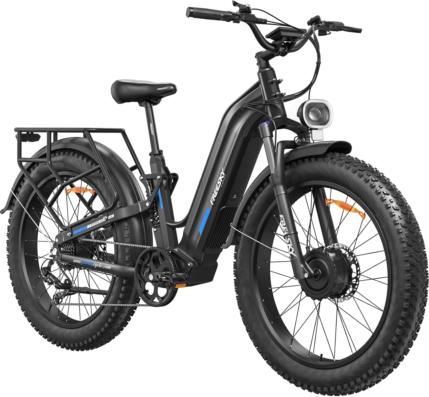 Dual Motor Electric Mountain Bike for Adults, 3500W Peak Power, Full Suspension, 26" Fat Tire Long-Range E-Bike