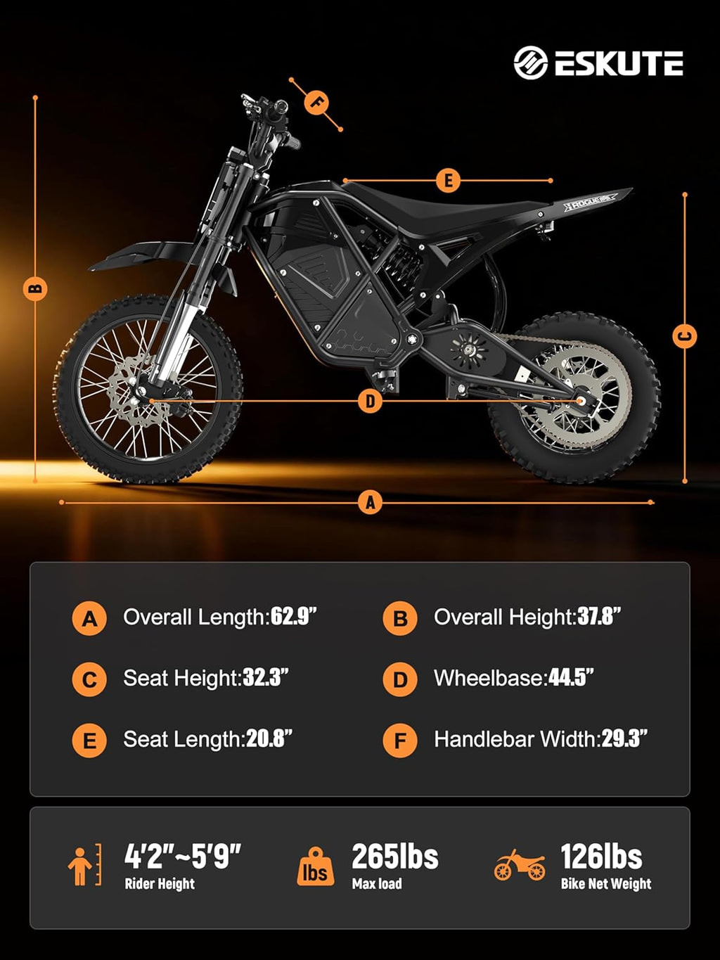 3500W Peak Electric Dirt Bike for Teens & Adults – Mid-Drive Motor, 38 MPH Top Speed, Dual Hydraulic Suspension & Up to 53-Mile Range