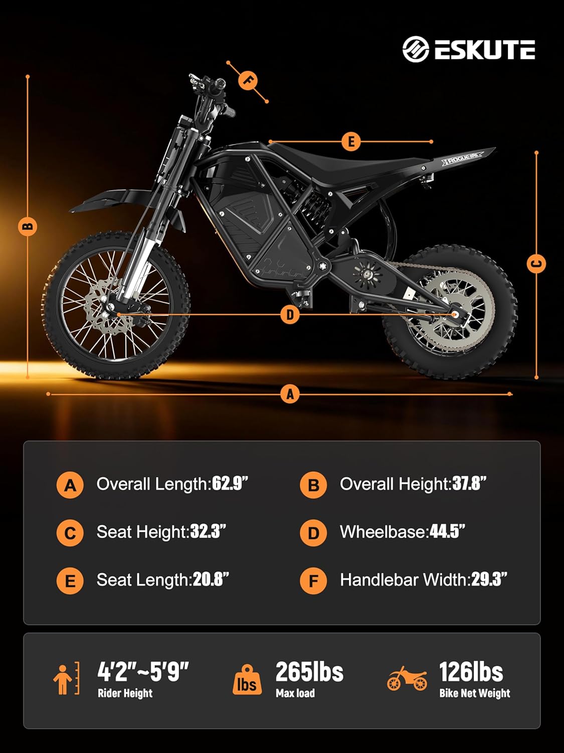 3500W Peak Electric Dirt Bike for Teens & Adults – Mid-Drive Motor, 38 MPH Top Speed, Dual Hydraulic Suspension & Up to 53-Mile Range