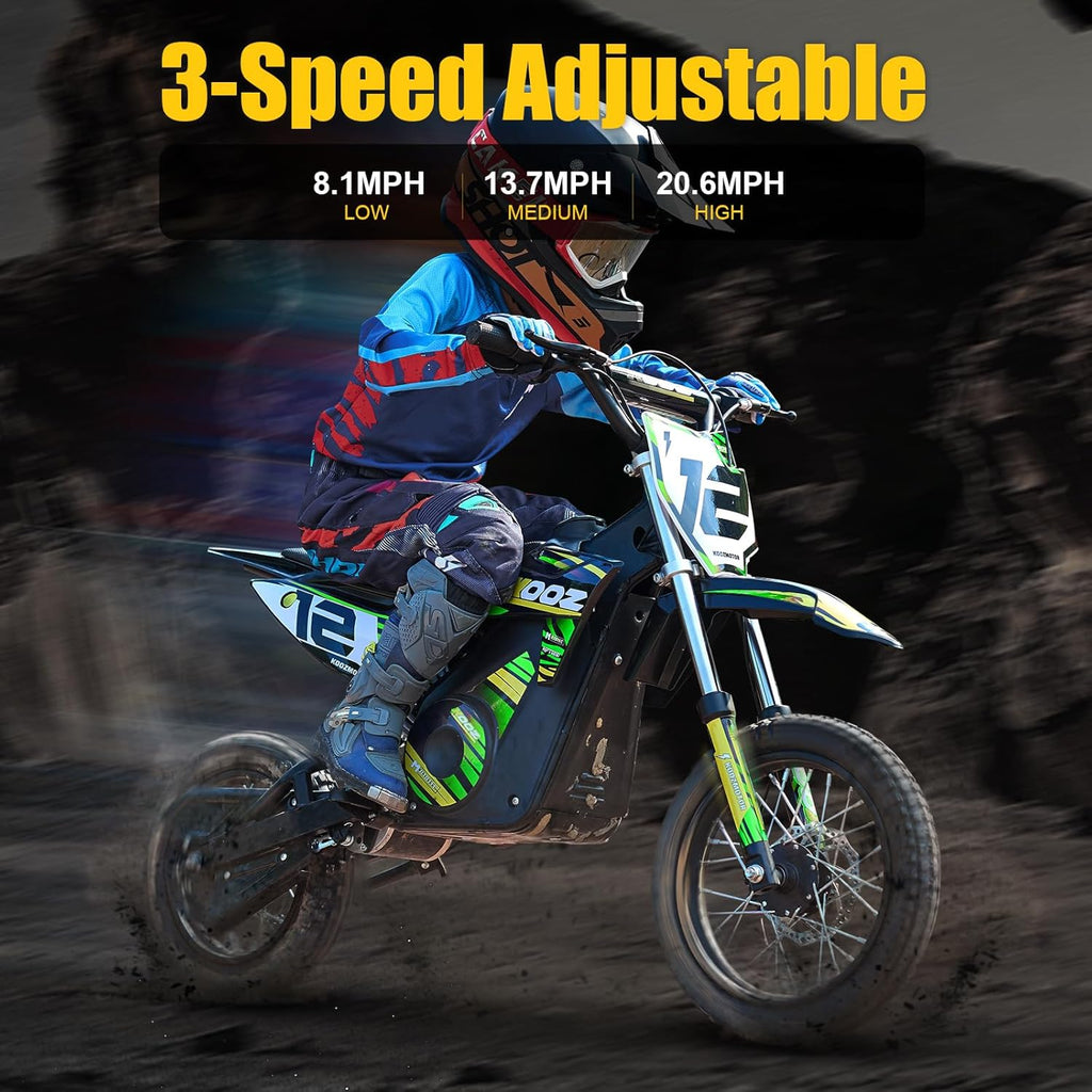 1000W Electric Dirt Bike for Kids & Teens, Up to 20.6 MPH, 19 Miles Range, 3-Speed Modes, Dual Suspension, Disc Brakes, 16" Off-Road Tires