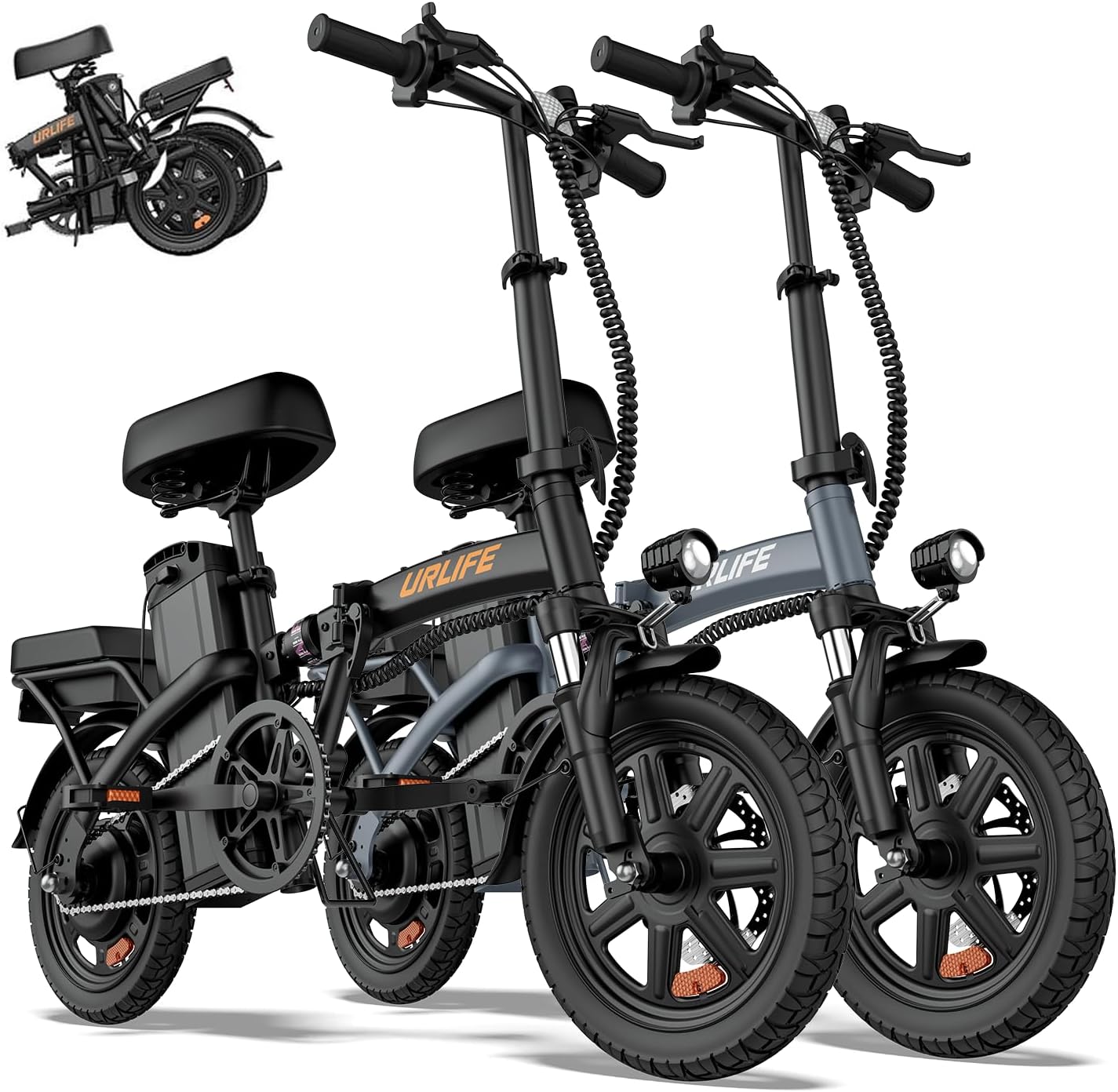 14-Inch Folding Electric Bike for Adults & Teens – Portable Commuter E-Bike with 500W Peak Motor, Up to 20 MPH & 20–40 Mile Range