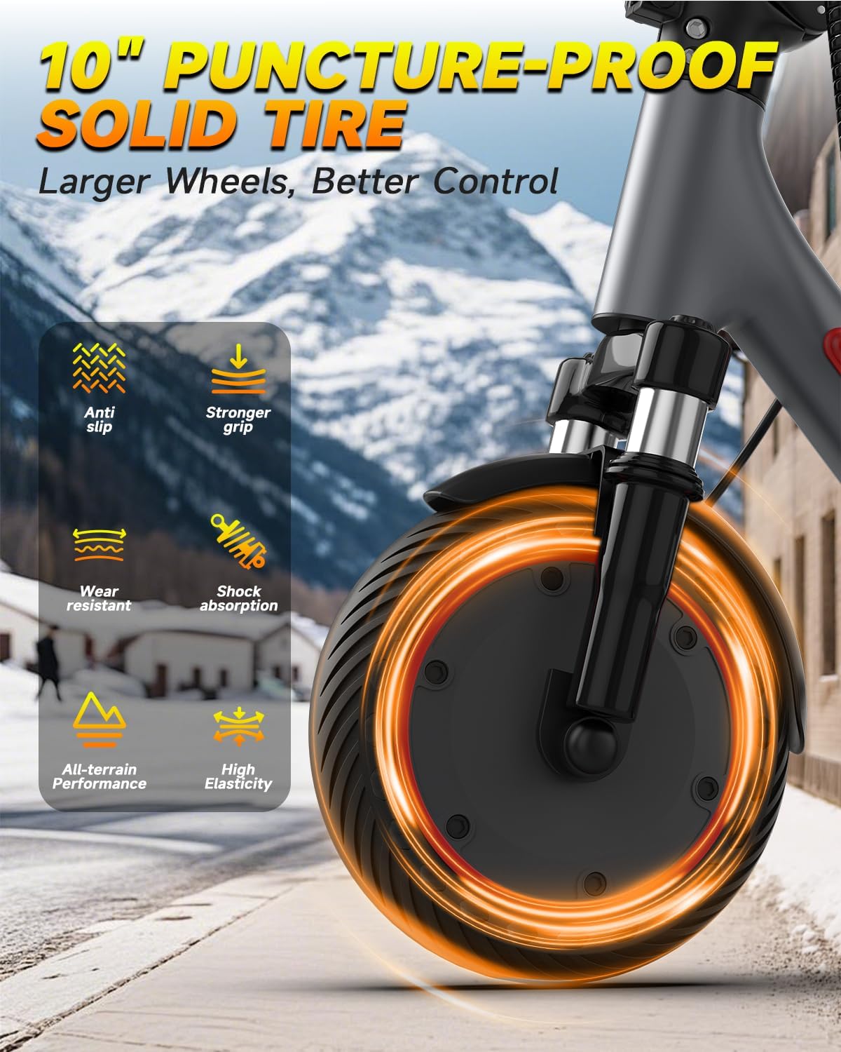 Electric Scooter with Dual Suspensions, 19/22MPH, 500W/800WMotor,