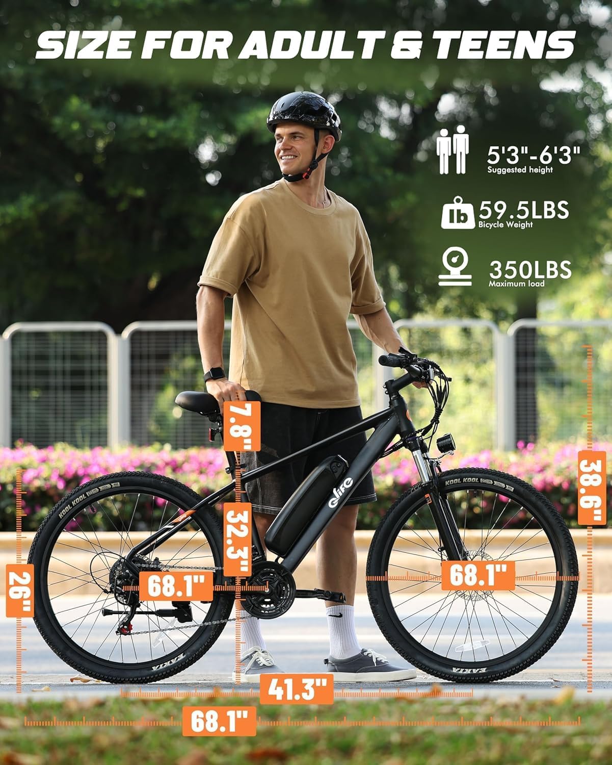 26" Electric Mountain Bike for Adults, 1000W Peak Motor, 21-Speed Lightweight E-Bike, Up to 40-Mile Range
