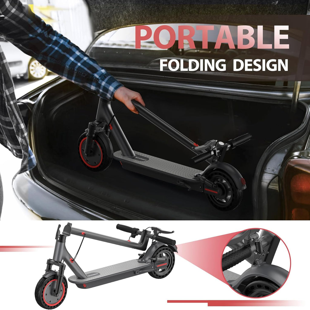 Electric Scooter for Adults – 350W/500W Motor, 19–22 MPH, Up to 28 Miles Range, Folding Design with Dual Suspension & App Control
