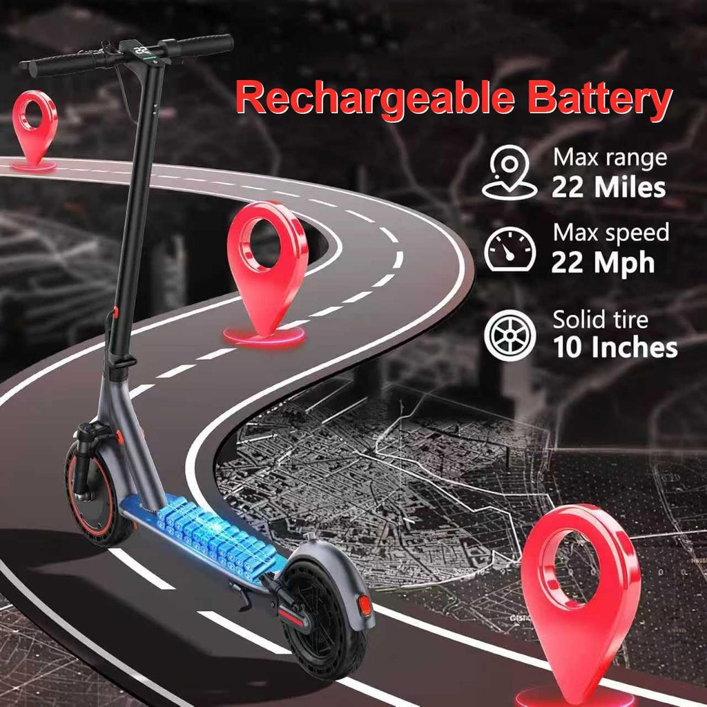 Folding Electric Scooter for Adults & Kids – Up to 22 MPH, Long Range, Dual Suspension & Dual Braking