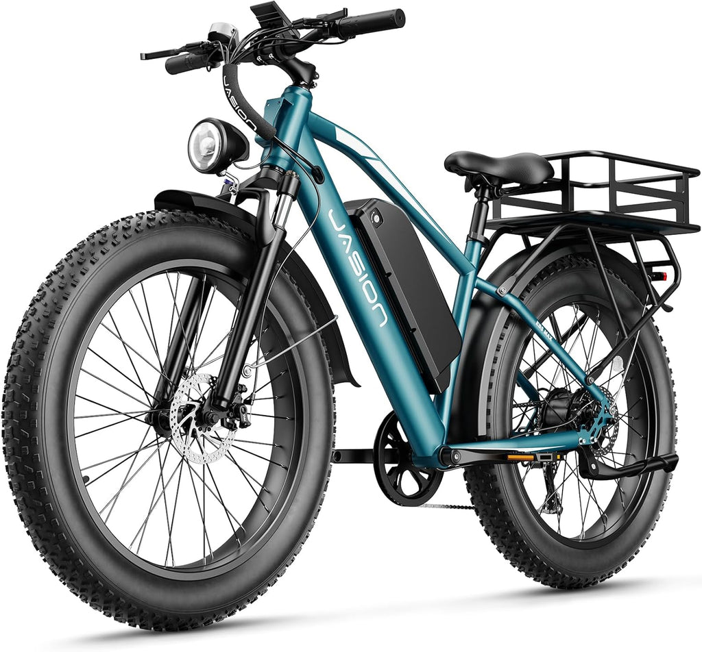 2000W Peak Electric Mountain Bike for Adults – 26" Fat Tire E-Bike, 28+ MPH Top Speed, Rear Rack & Cruise Control