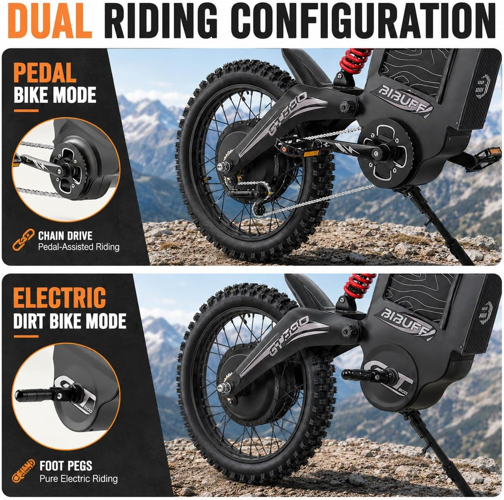 7500W Peak Electric Dirt Bike for Adults – 55 MPH Electric Motorcycle, 80+ Mile Range, Full Suspension & Hydraulic Brakes