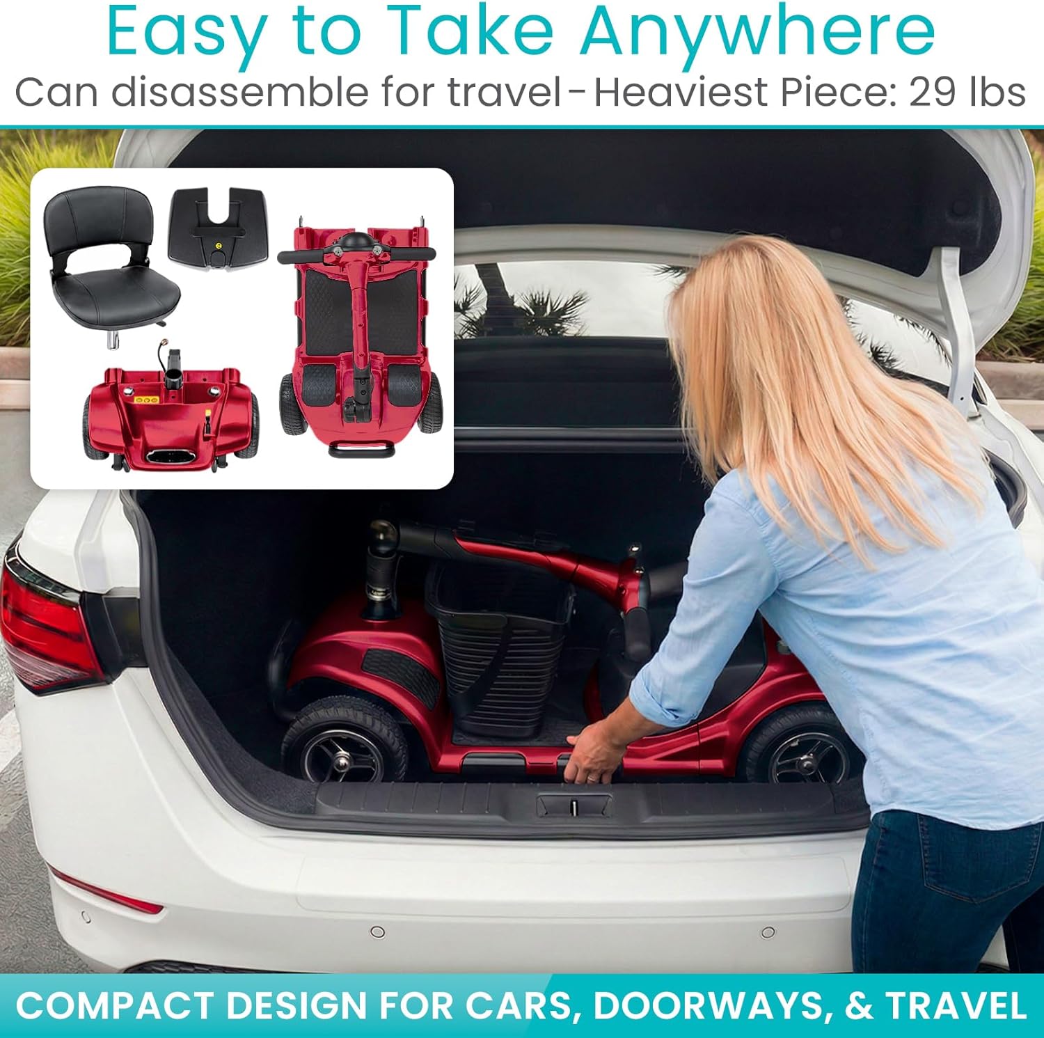 4-Wheel Mobility Scooter for Seniors & Adults – Compact Electric Mobility Chair with Long-Range Battery & Storage Basket