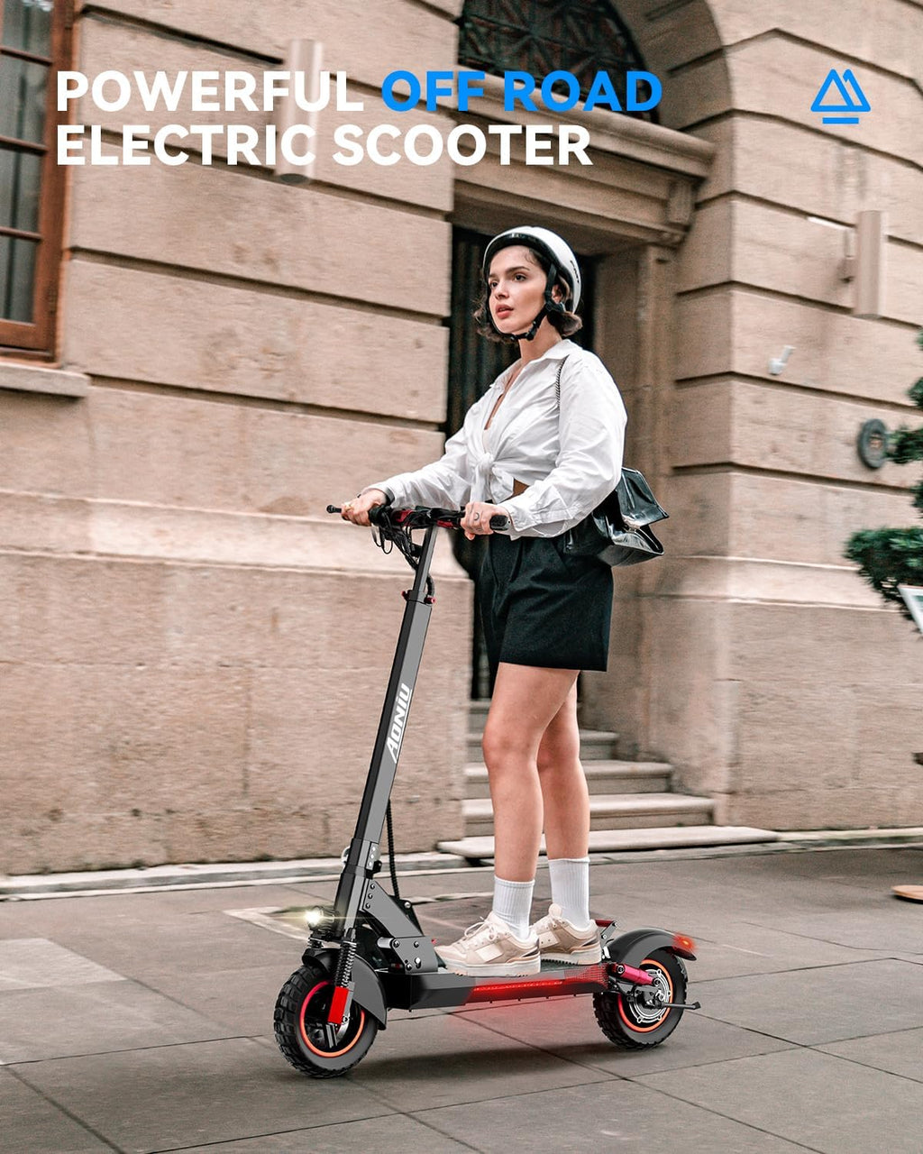 Electric Scooter with Seat for Adults, 25–30 MPH Top Speed, Up to 31 Miles Range, Foldable All-Terrain Commuter Scooter with 300 lb Capacity