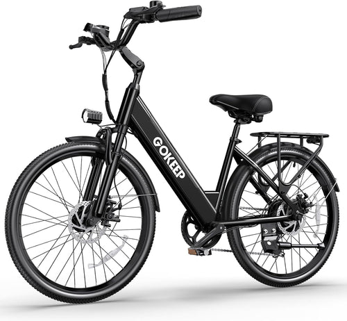 1000W Peak Electric Mountain Bike for Adults – 26-Inch E-Bike with 7-Speed Gears, Front Suspension, Adjustable Stem, Up to 28 MPH & 75-Mile Range