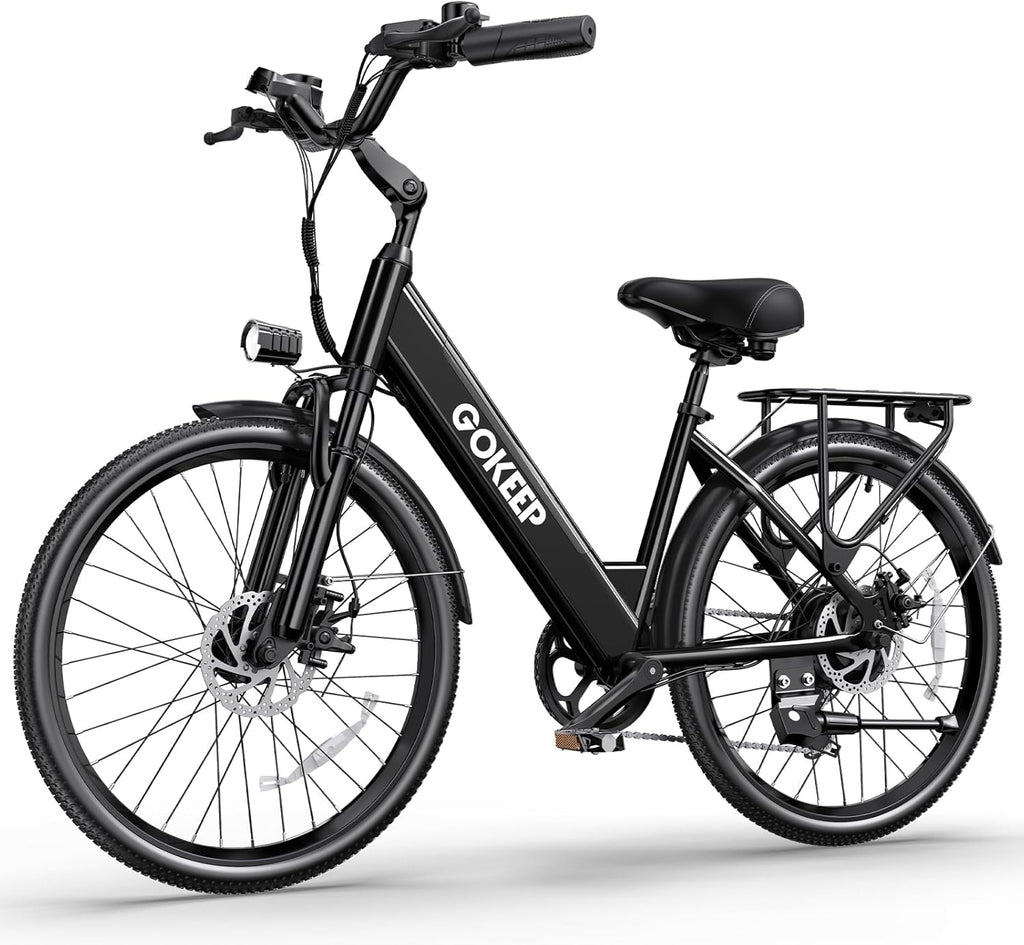 1000W Peak Electric Mountain Bike for Adults – 26-Inch E-Bike with 7-Speed Gears, Front Suspension, Adjustable Stem, Up to 28 MPH & 75-Mile Range