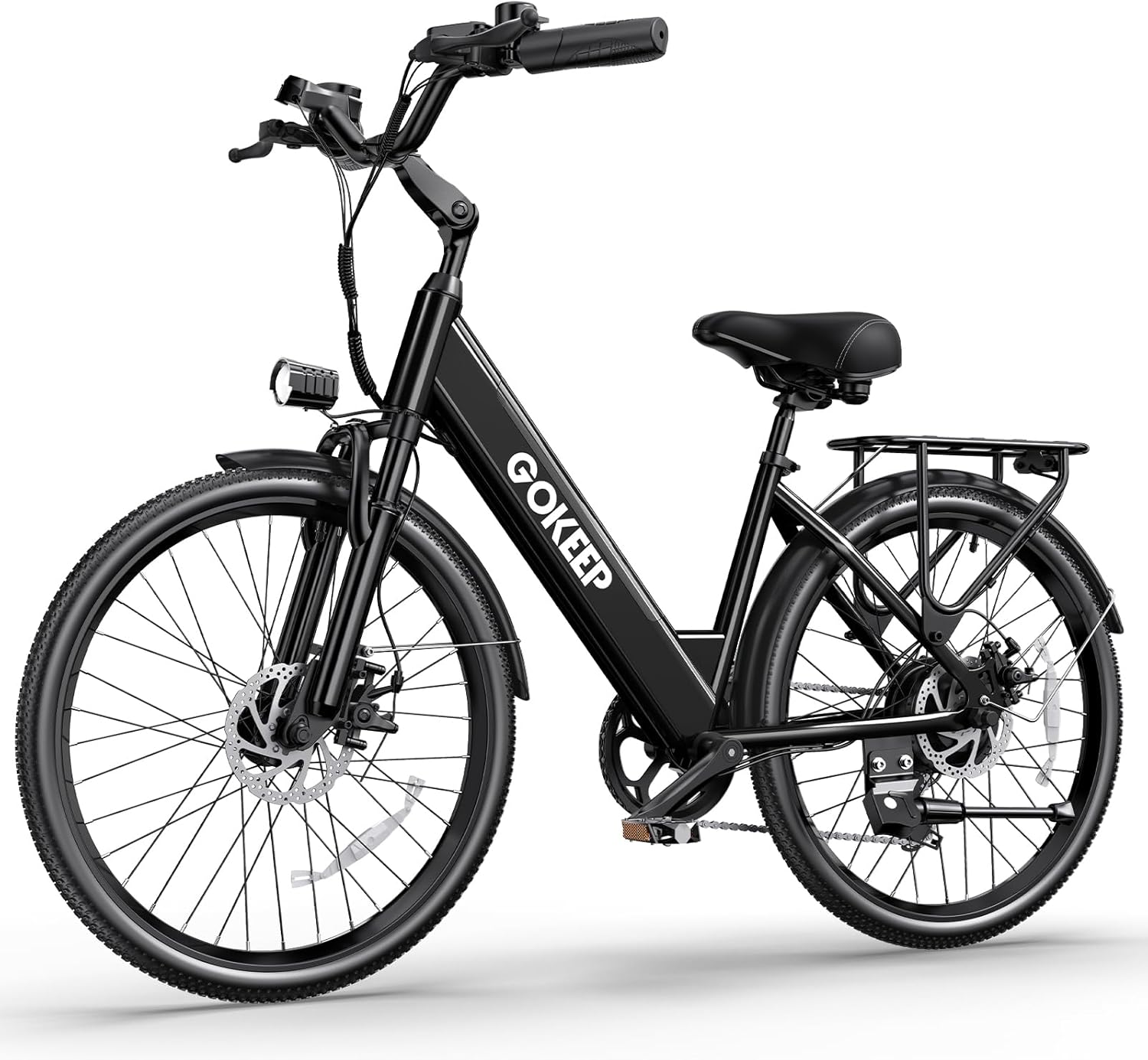 1000W Peak Electric Mountain Bike for Adults – 26-Inch E-Bike with 7-Speed Gears, Front Suspension, Adjustable Stem, Up to 28 MPH & 75-Mile Range