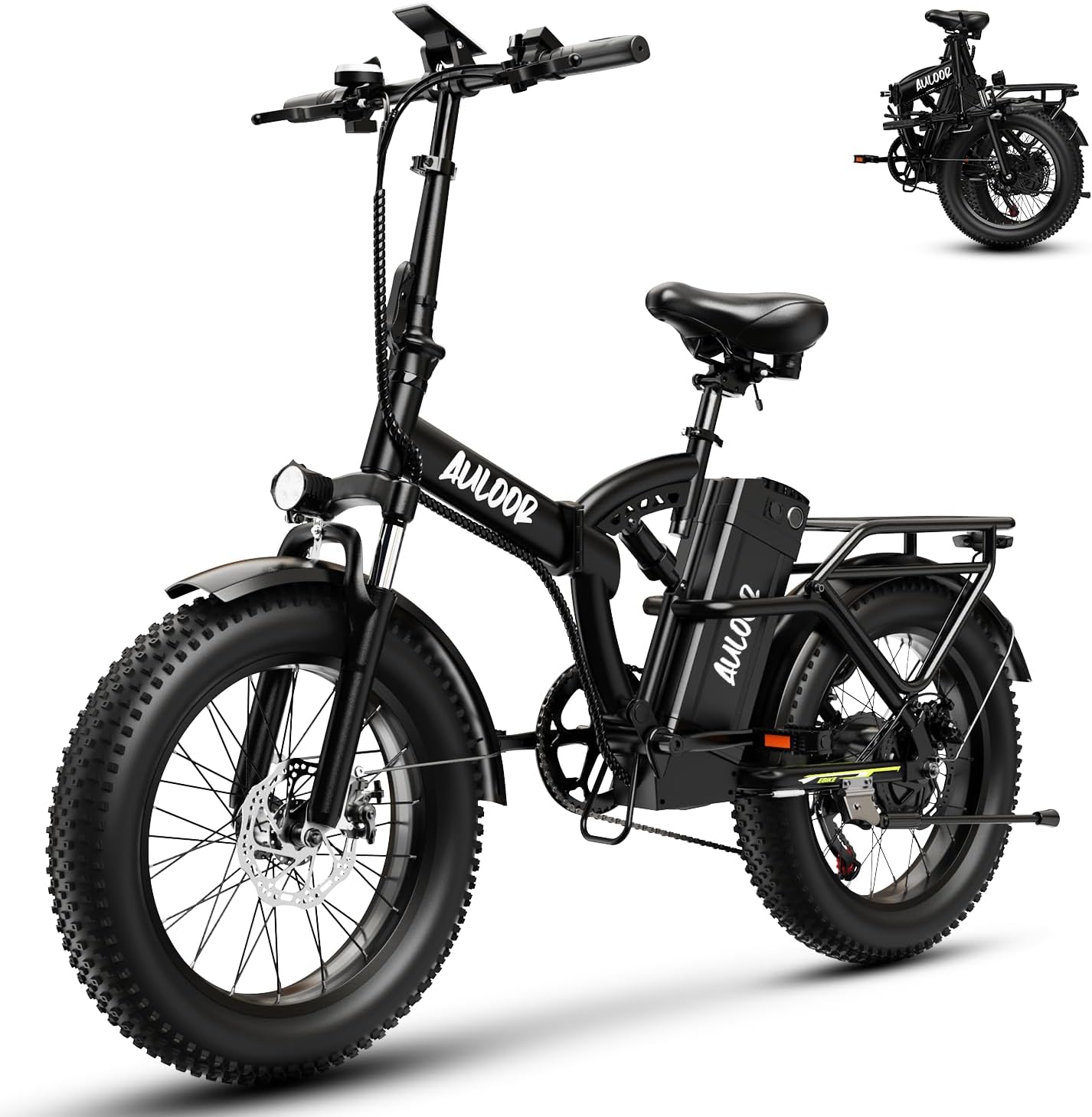 1000W Folding Electric Bike for Adults – 20" Fat Tire Foldable E-Bike, Up to 80 Miles Range, Removable Battery