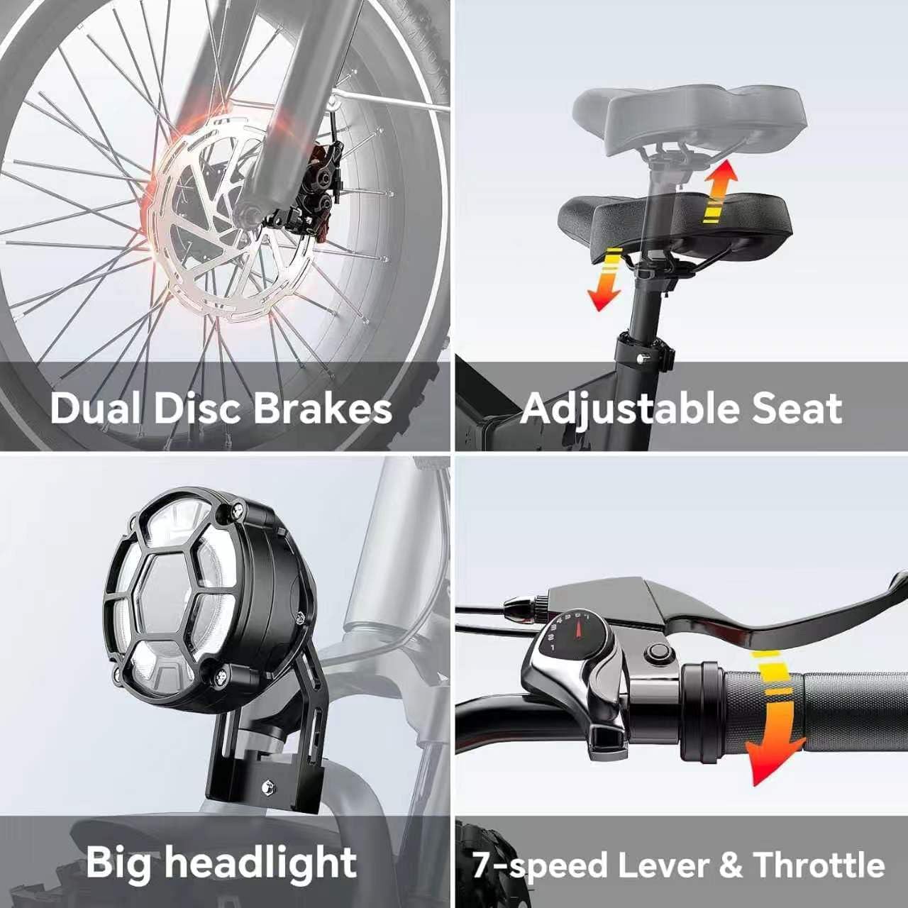1500W Folding Electric Bike for Adults – 20" Fat Tire E-Bike, Up to 70 Miles Range, Dual Suspension, Foldable Design