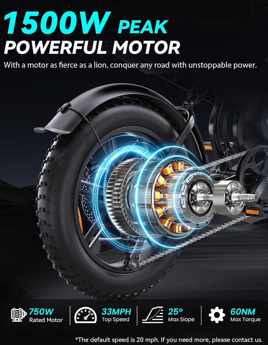 Electric Fat Tire Bike for Adults with NFC & Password Unlock, Full Suspension Off-Road E-Bike, 20-Inch Tires, Long-Range Performance