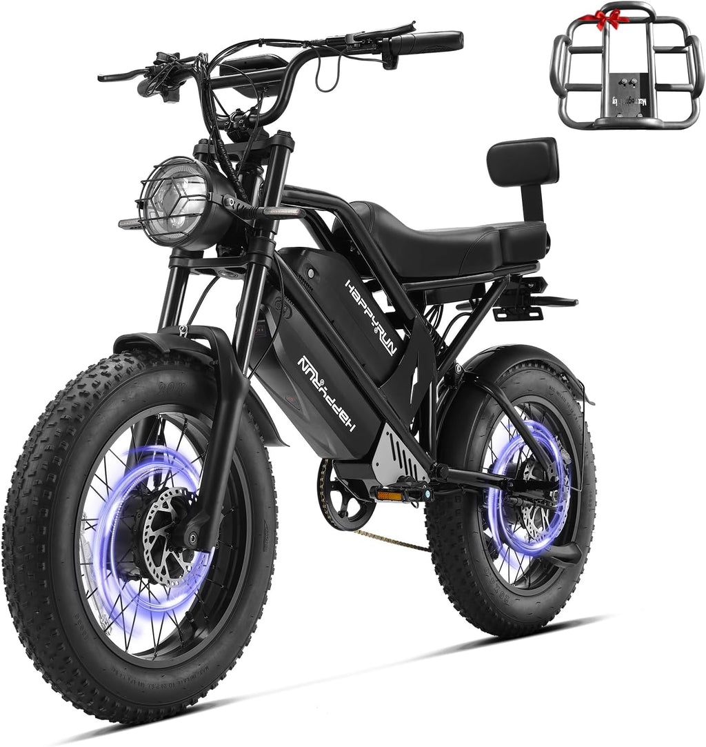5000W Peak Dual Motor Electric Bike for Adults – 20" Fat Tire E-Bike, 36 MPH Top Speed, 85+ Miles Range, Hydraulic Brakes