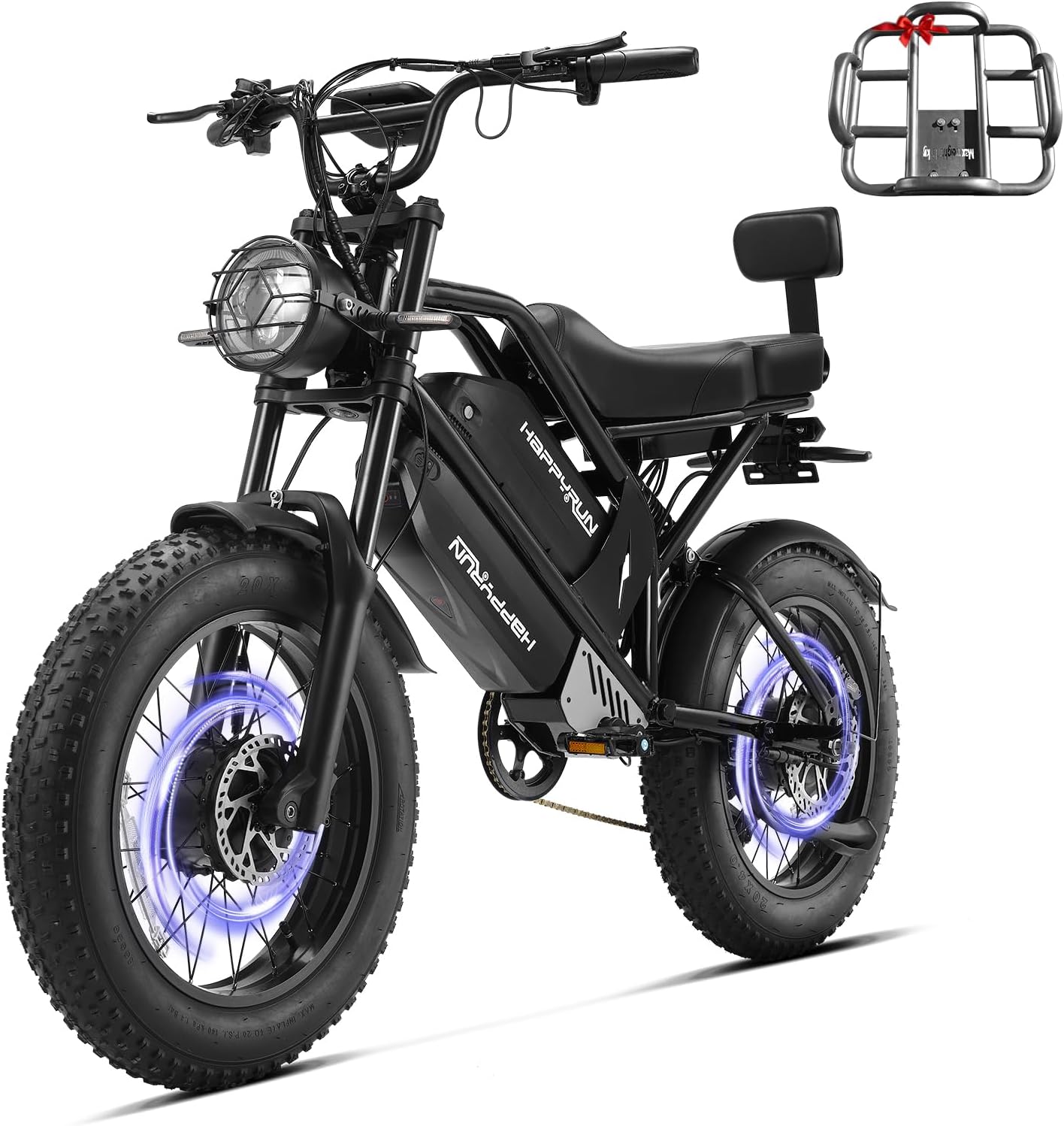 5000W Peak Dual Motor Electric Bike for Adults – 20" Fat Tire E-Bike, 36 MPH Top Speed, 85+ Miles Range, Hydraulic Brakes