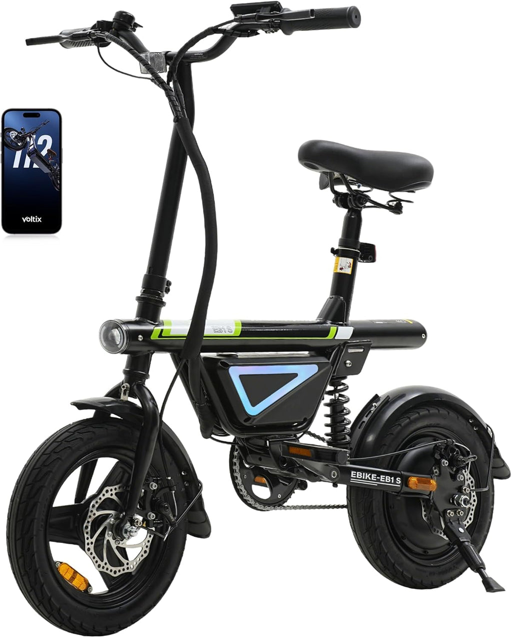 Electric Bike for Adults, 26-Inch & Foldable Commuter E-Bike, Long-Range Electric Bicycle with Multi-Speed Drivetrain and Removable Power System
