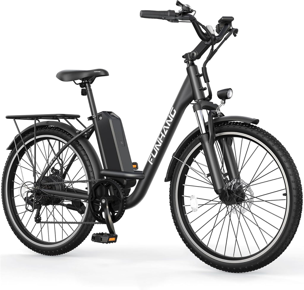 26-Inch City Cruiser Electric Bike for Adults – 1000W Peak Motor, 7-Speed Commuter E-Bike, Up to 20 MPH & 50-Mile Range