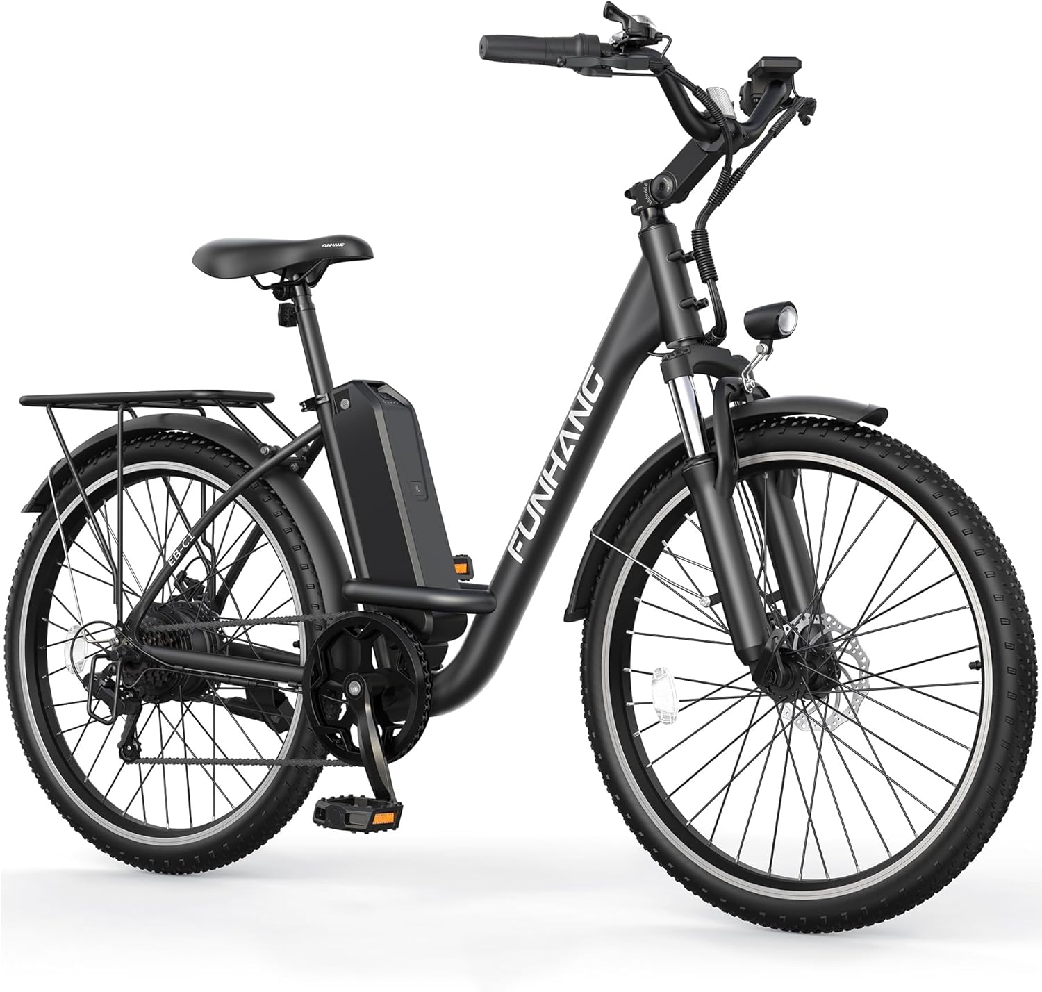 26-Inch City Cruiser Electric Bike for Adults – 1000W Peak Motor, 7-Speed Commuter E-Bike, Up to 20 MPH & 50-Mile Range