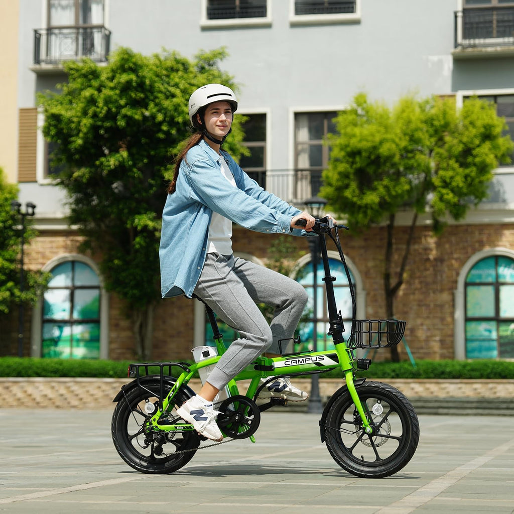 Lightweight Folding Electric Bike for Adults, Portable All-Terrain E-Bike with 7-Speed Drivetrain, UL Certified
