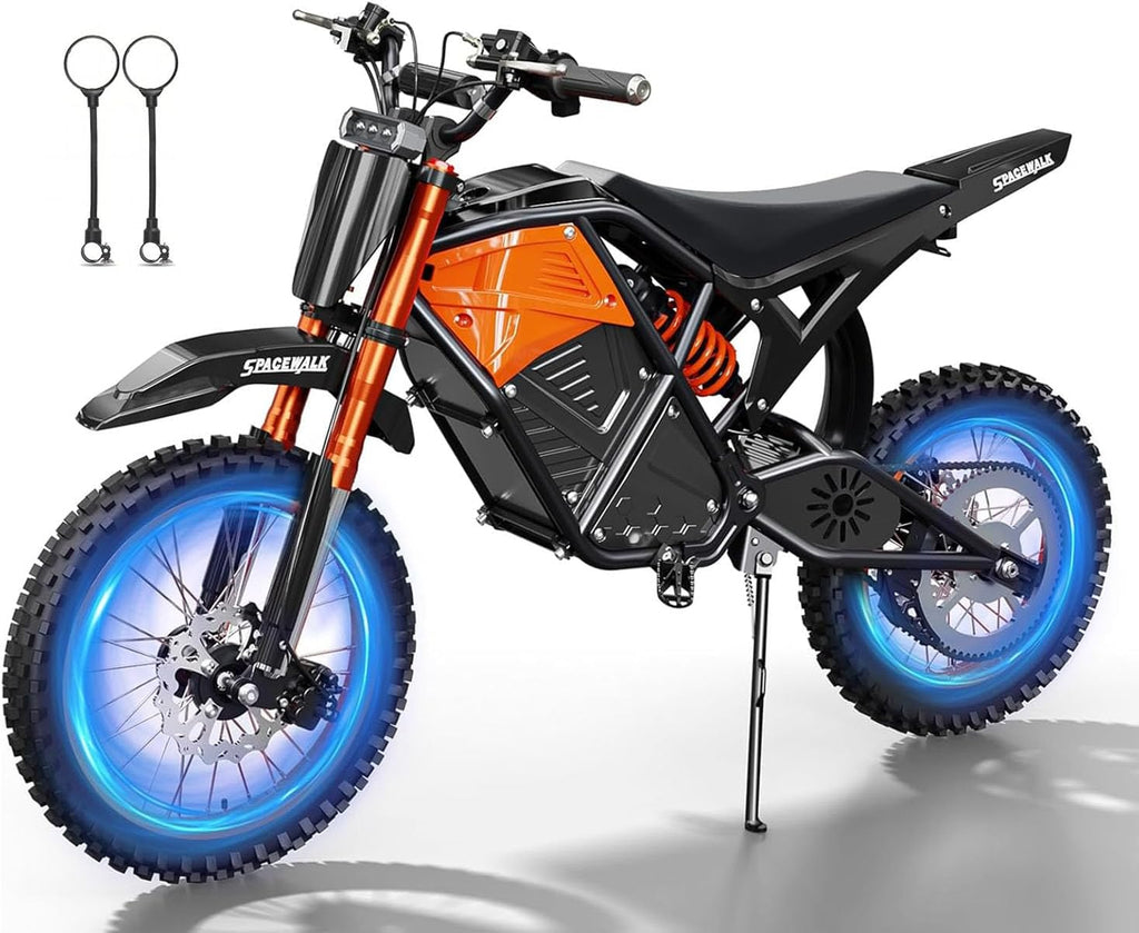 3500W Peak Electric Dirt Bike for Adults & Teens – 38 MPH Off-Road E-Bike, Up to 60 Miles Range, Hydraulic Suspension