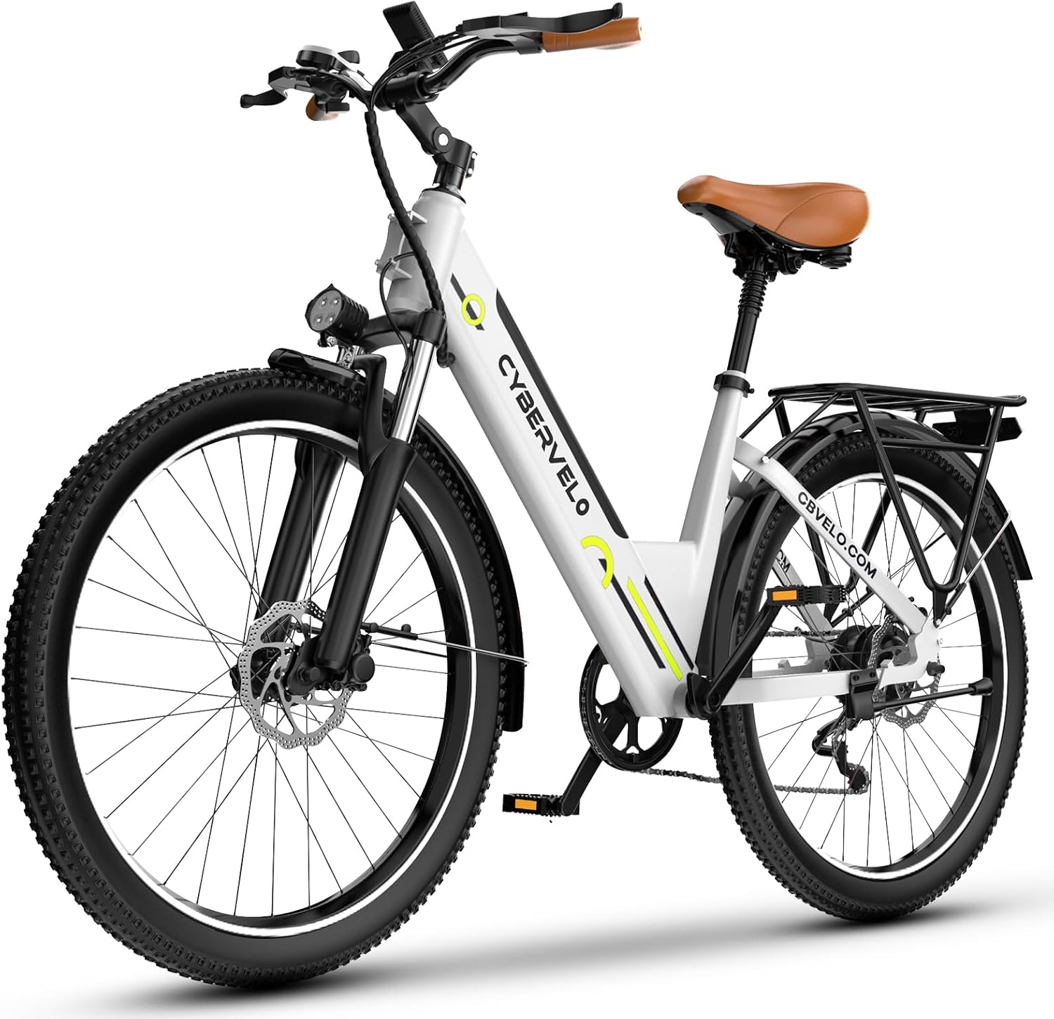 26" Electric Bike for Adults, 750W Peak Motor, Up to 80-Mile Range, 7-Speed All-Terrain E-Bike