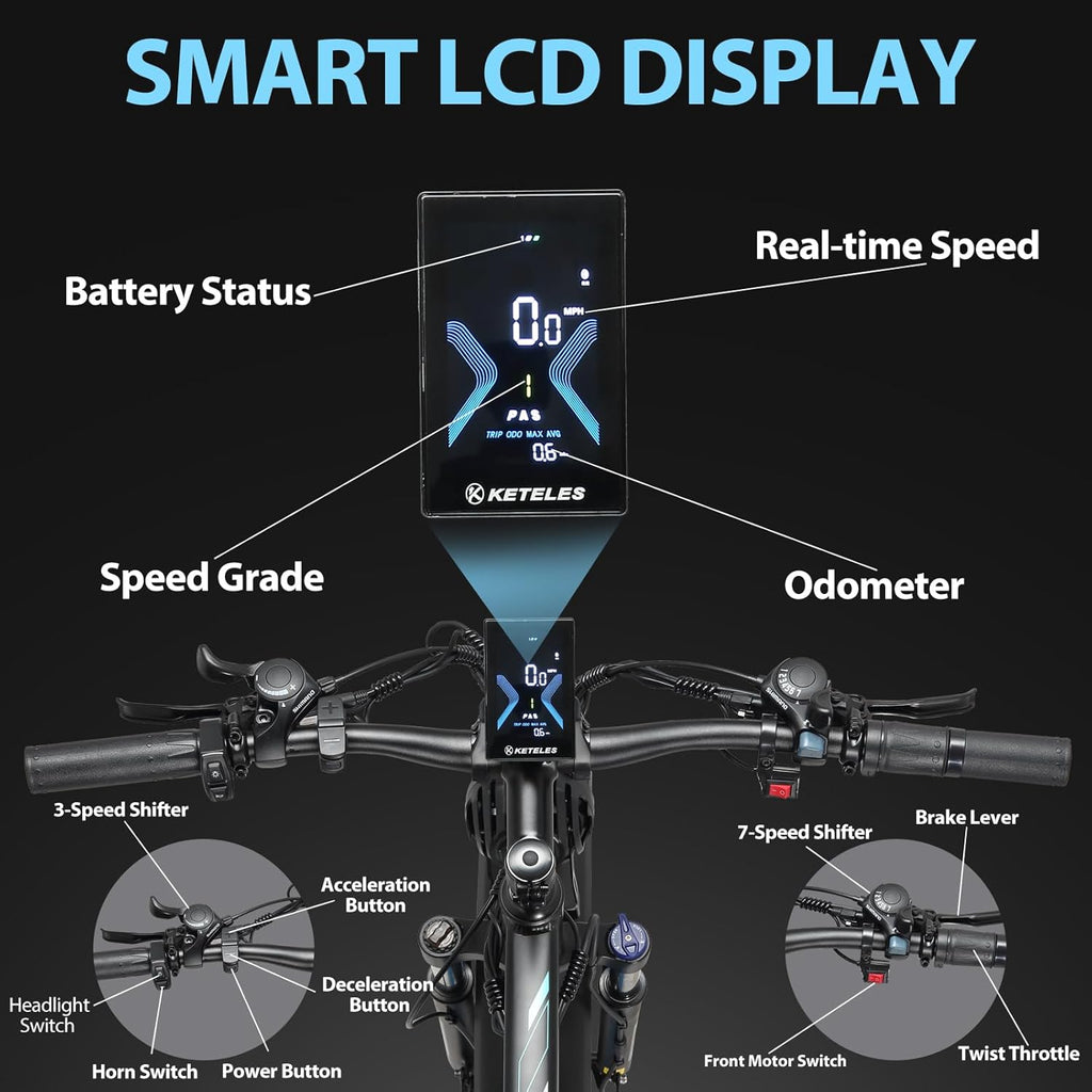 4000W Peak AWD Dual Motor Electric Bike for Adults – 26" Fat Tire E-Bike, 21-Speed, Dual Hydraulic Brakes
