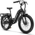 24" Fat Tire Step-Thru Electric Bike for Adults & Teens – All-Terrain E-Bike with Front Suspension & Removable Power System