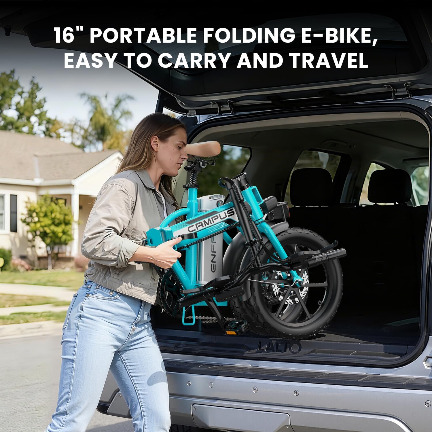 Lightweight Folding Electric Bike for Adults, All-Terrain Commuter E-Bike, 7-Speed Drivetrain, UL Certified