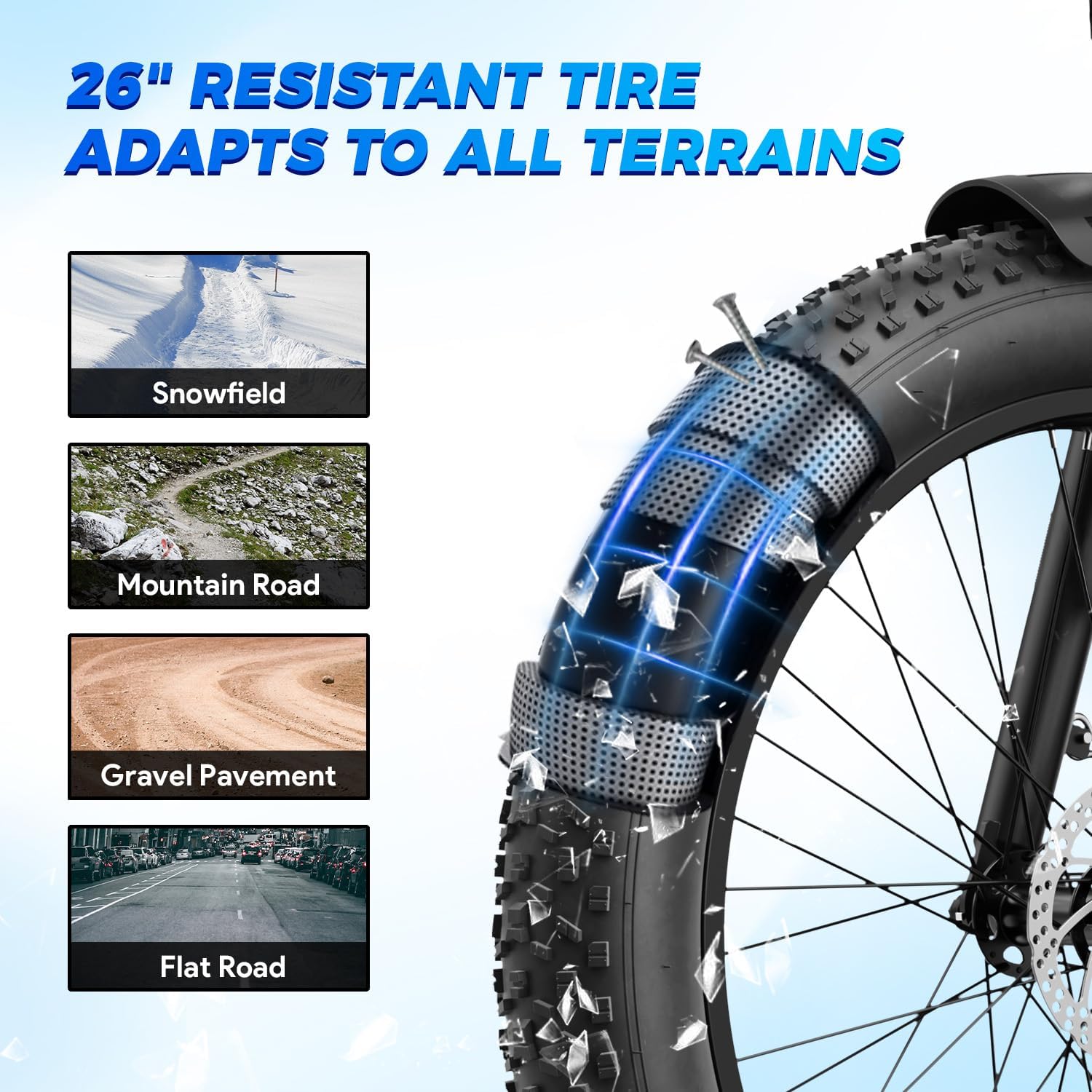 26" Fat Tire Electric Mountain Bike for Adults, 1800W Peak Motor, Up to 85-Mile Range, Hydraulic Disc Brakes & Air Suspension