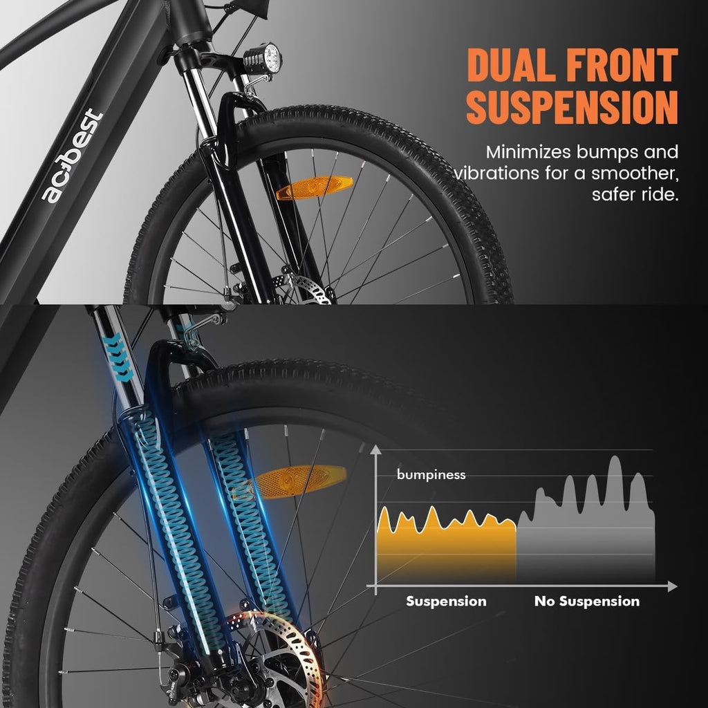 1200W Peak Electric Mountain Bike for Adults – 27.5" Step-Over E-Bike with Removable Battery, Up to 55 Miles Range, 7-Speed