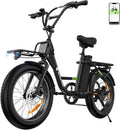20" Fat Tire Step-Thru Electric Bike for Adults – Cruiser E-Bike with Dual Cargo Rack & 7-Speed Gear System