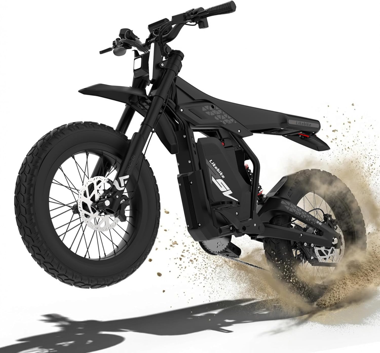 20" Fat Tire Electric Dirt Bike for Adults – 2000W/3000W Motor, Full Suspension, 7-Speed Gears