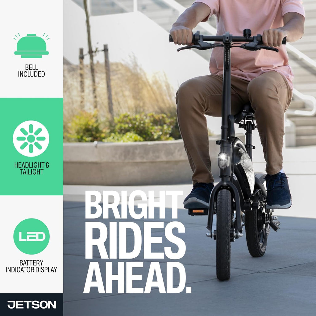 Foldable Electric Bike with Foot Pegs, Twist Throttle & Cruise Control – Up to 15.5 MPH, 15-Mile Range