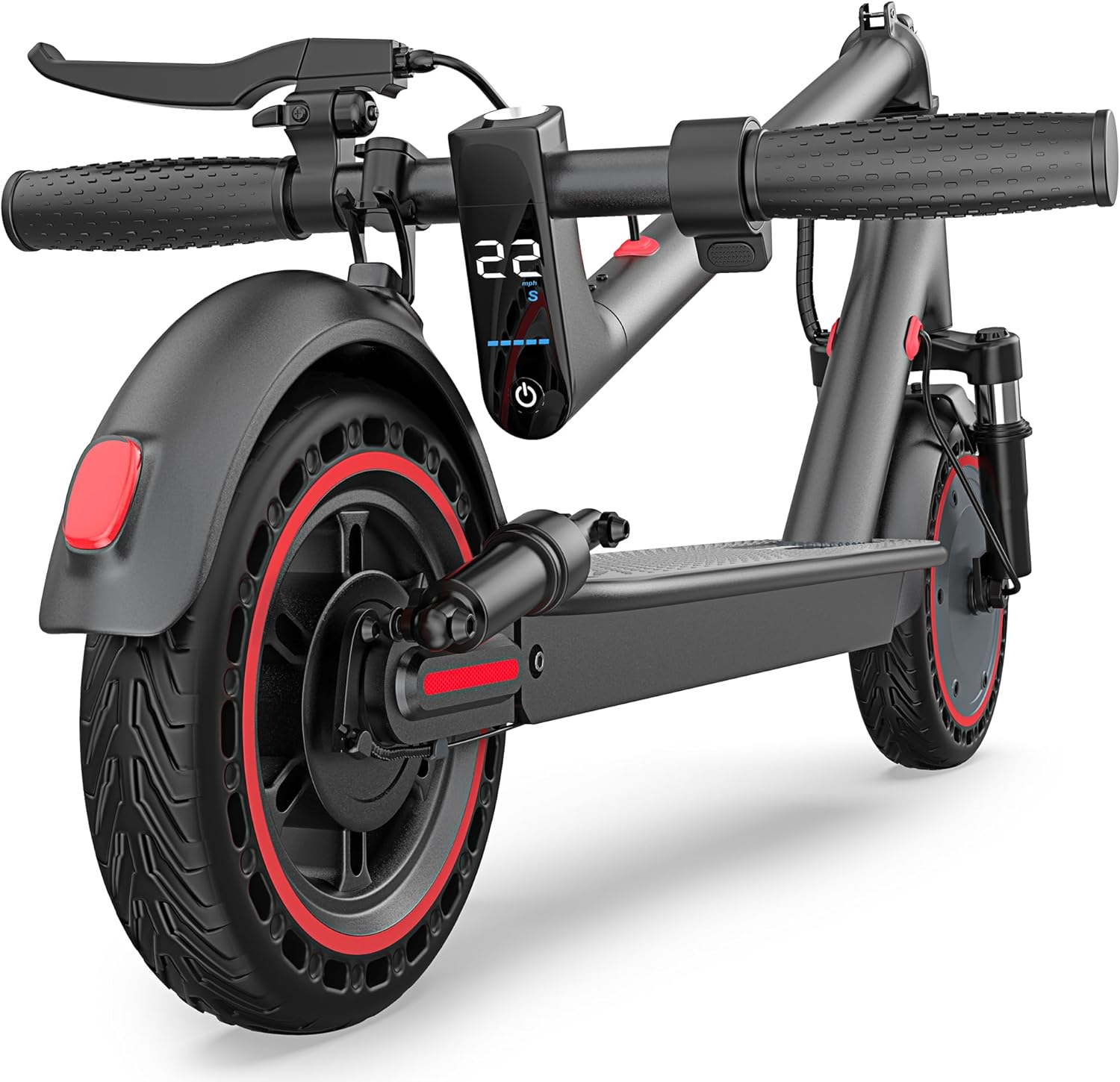 Folding Electric Scooter for Adults & Kids – Up to 22 MPH, Long Range, Dual Suspension & Dual Braking