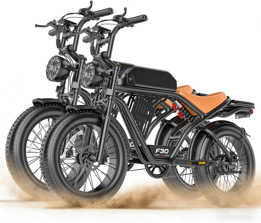 Electric Fat Tire Bike for Adults, 2500W Peak Motor, Up to 32 MPH, 100-Mile Range, 20" Off-Road E-Bike with Dual Suspension & Security Lock