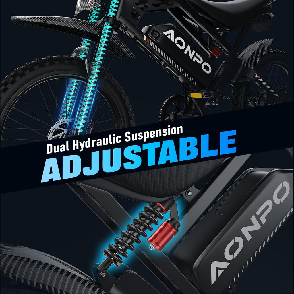 17" Electric Bike for Adults & Teens with 2000W/3000W Peak Motor, Up to 33 MPH, 100–120 Miles Range & Off-Road Design
