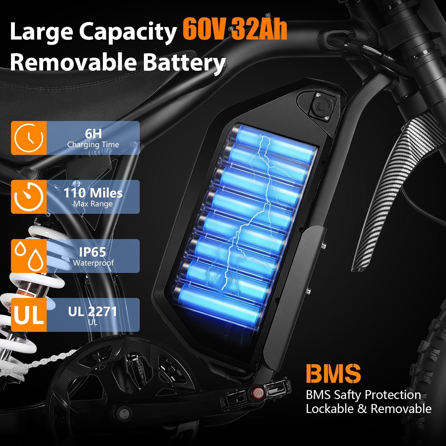 4700W Peak Electric Dirt Bike for Adults & Teens – 50 MPH Off-Road E-Bike, Up to 130 Miles Range, Dual Suspension