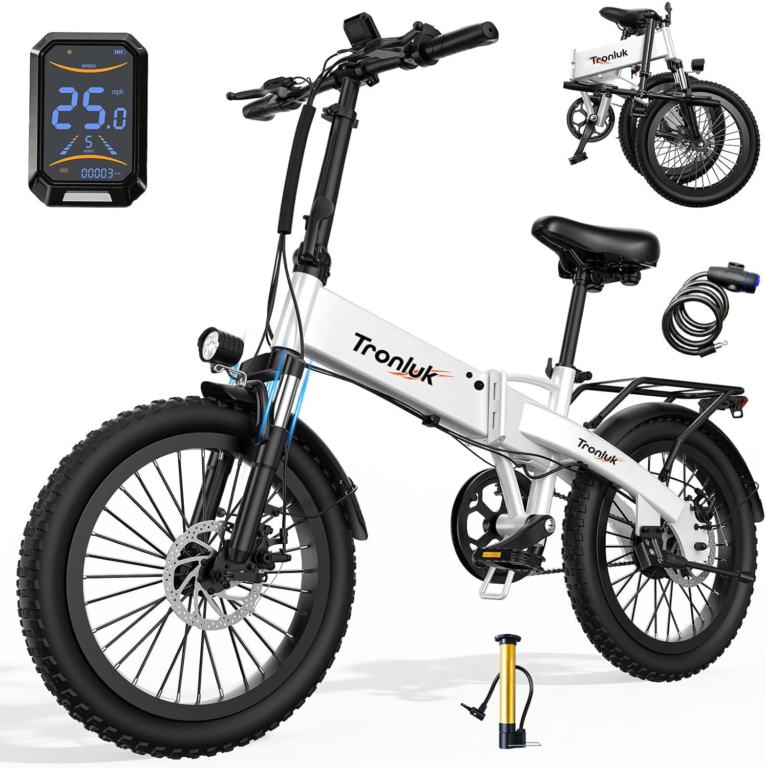 1200W Peak Electric Bike for Adults – Commuter E-Bike with Dual Disc Brakes, Up to 28 MPH Speed & 32-Mile Range
