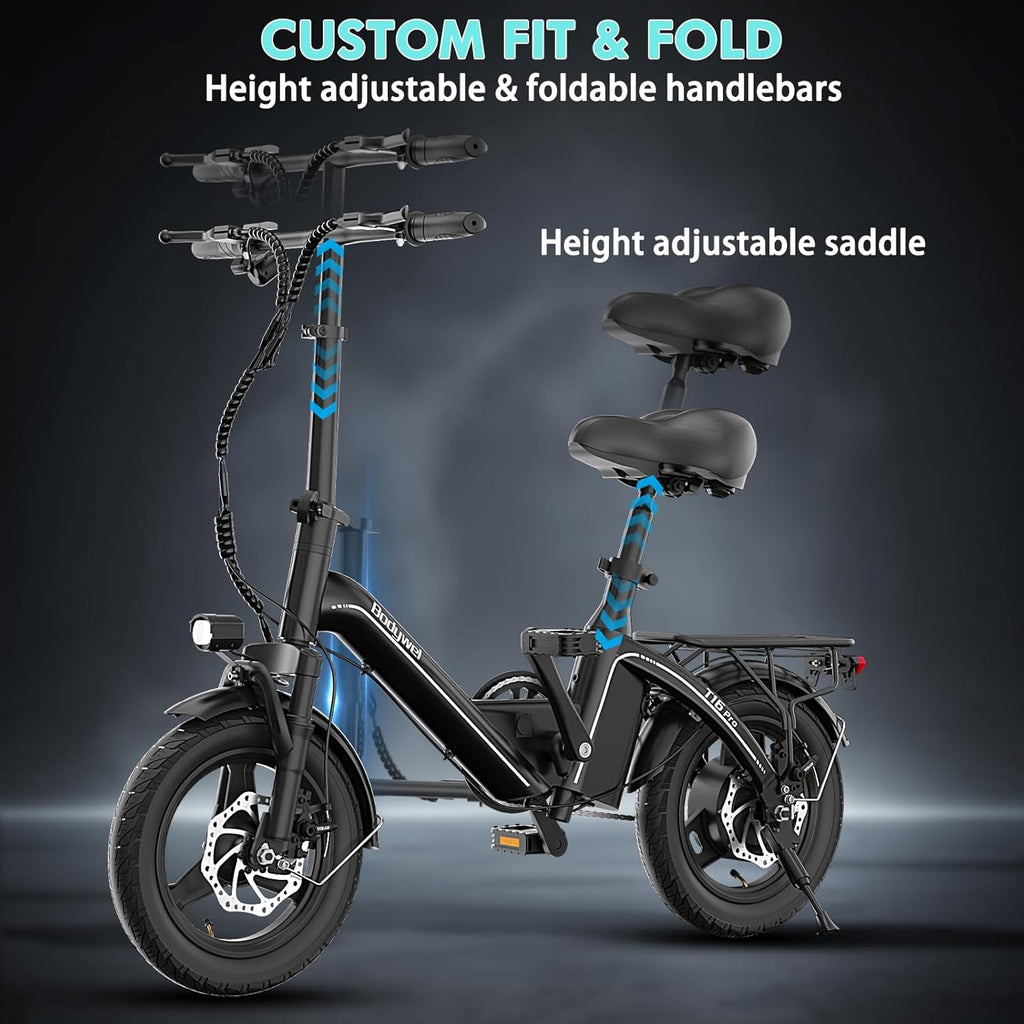 14" Foldable Electric Bike for Adults – Compact City Commuter E-Bike with Lightweight Portable Design